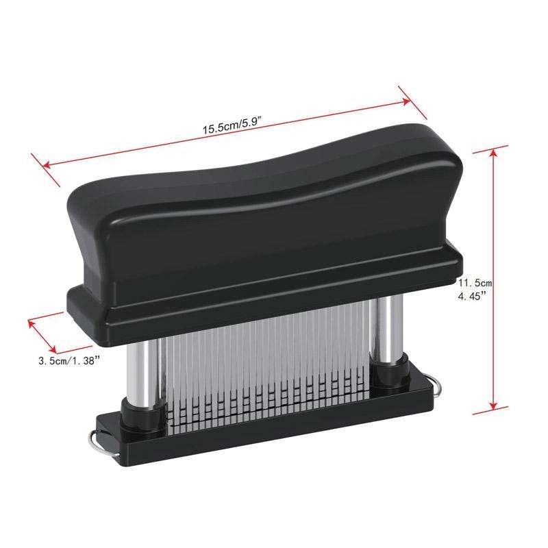 10B48 Tenderizer Pin Meat Looser 48 Pin Stainless Steel Meat Hammer(Black)