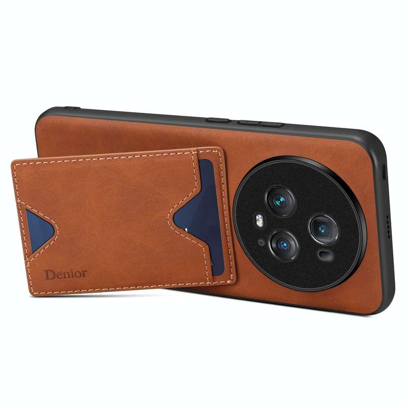 For Honor 90 Denior PU Back Cover Card Slot Holder Phone Case(Brown)