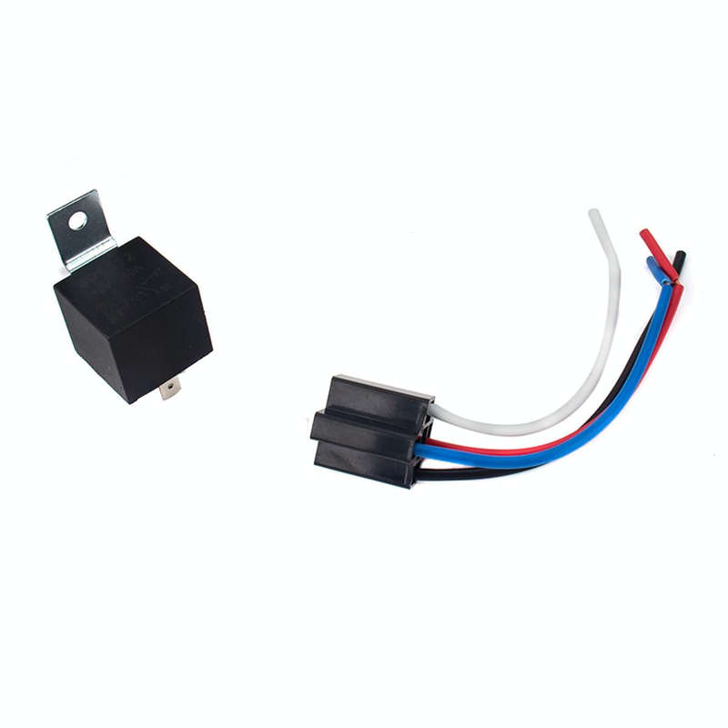 5 Pairs 12V Car Relay with Plum-shaped Waterproof Flame-retardant Socket