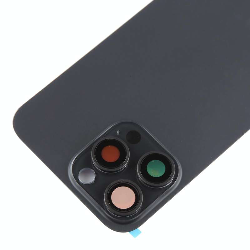 For iPhone 15 Pro Max Battery Back Cover with Camera Lens Cover + MagSafe Magnet(Black)
