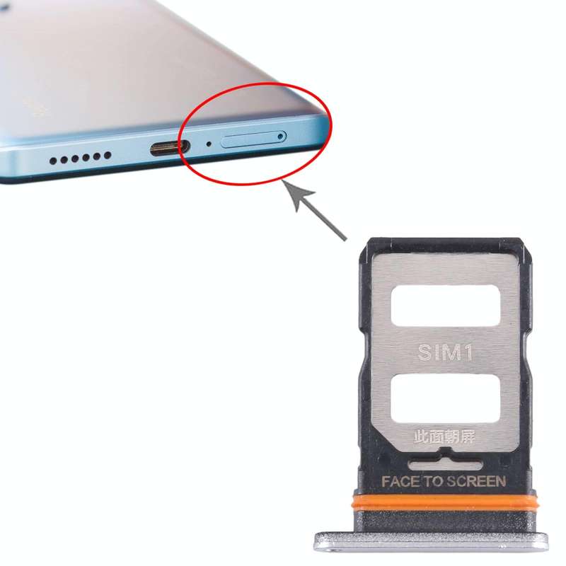 For Xiaomi Redmi Note 12 Pro+ 5G SIM Card Tray + SIM Card Tray (Silver)