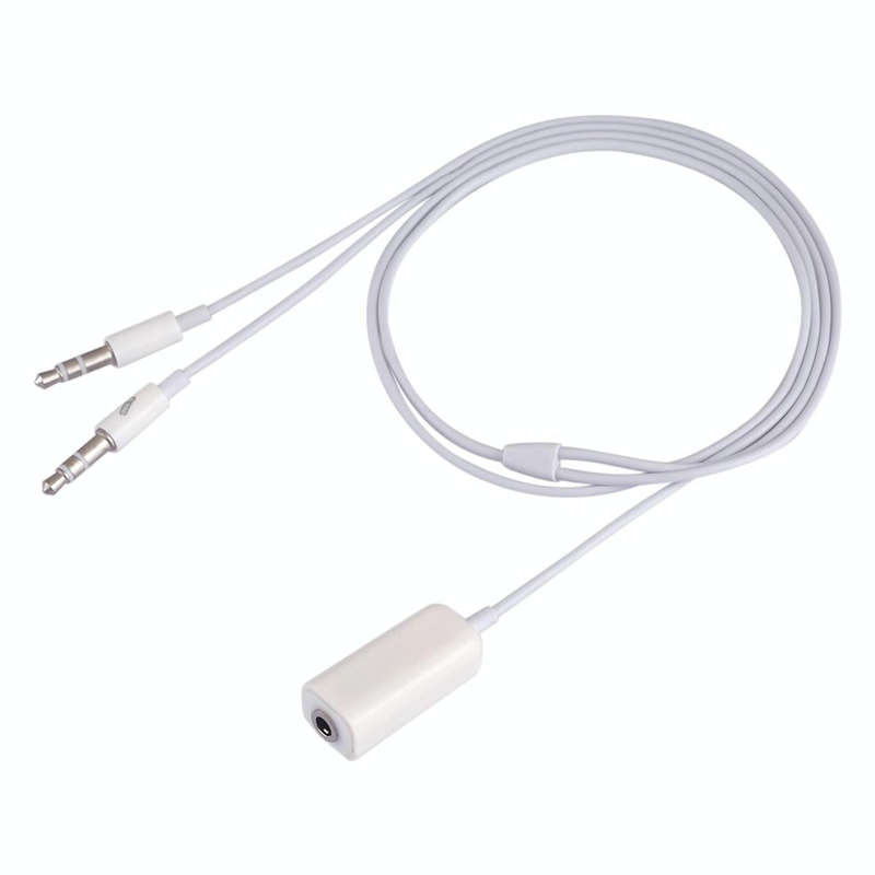 3.5mm Female to 3.5mm Male Microphone Jack + 3.5mm Male Earphone Jack Adapter Cable for Apple Com...
