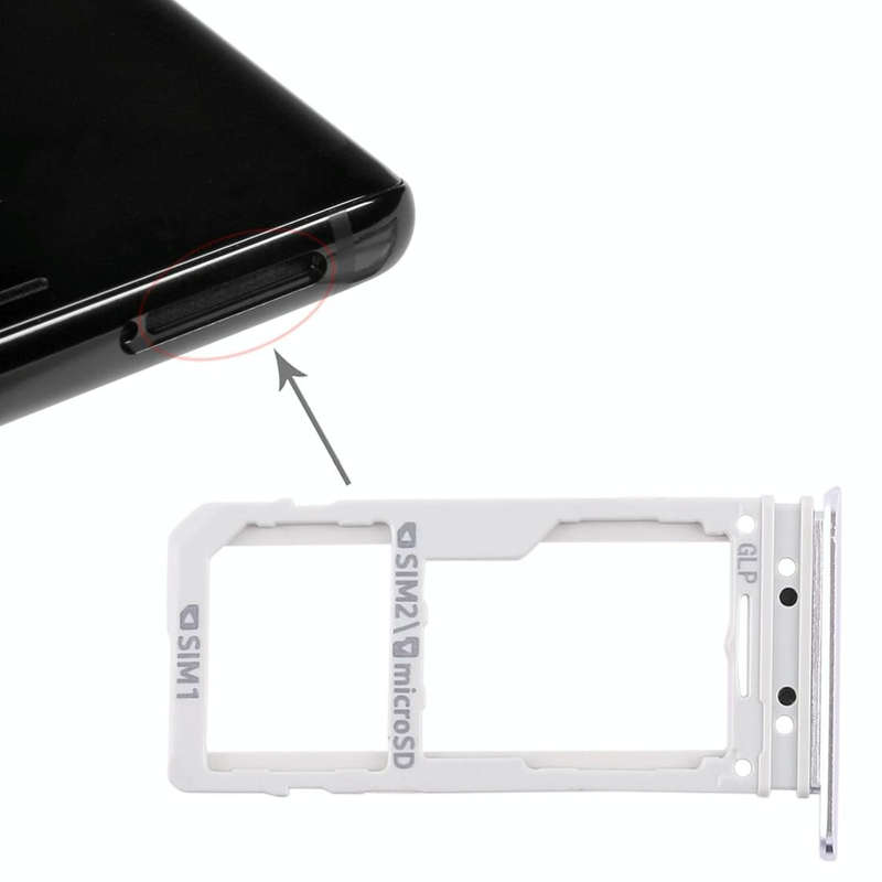 For Galaxy Note 8 2 SIM Card Tray / Micro SD Card Tray (Silver)