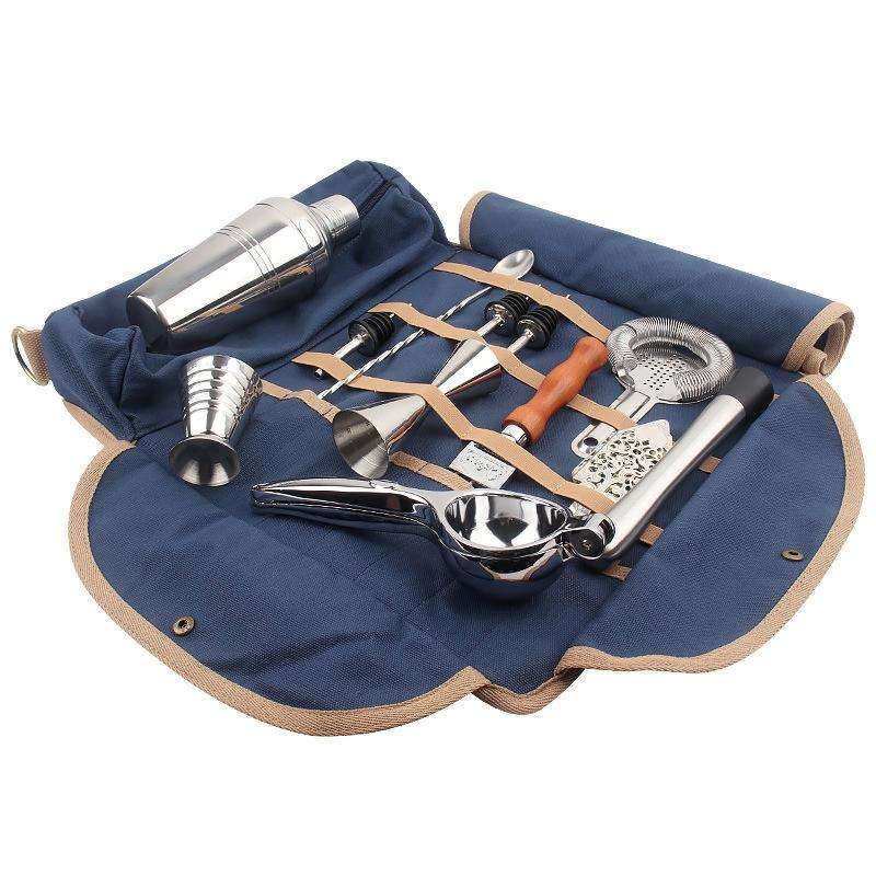 CL179 Bartender Waterproof Canvas Storage Bag Bar Bartending Tools(Blue)