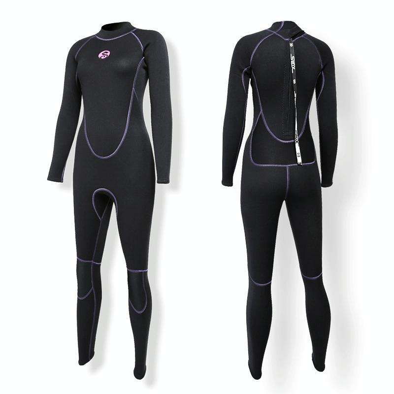 SLINX 1714 3mm Neoprene Super Elastic Warm Long-sleeved Full Body One-piece Wetsuit for Women, Si...