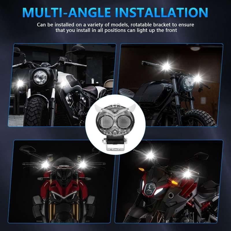 Colorful Owl Shaped Motorcycle Spotlight