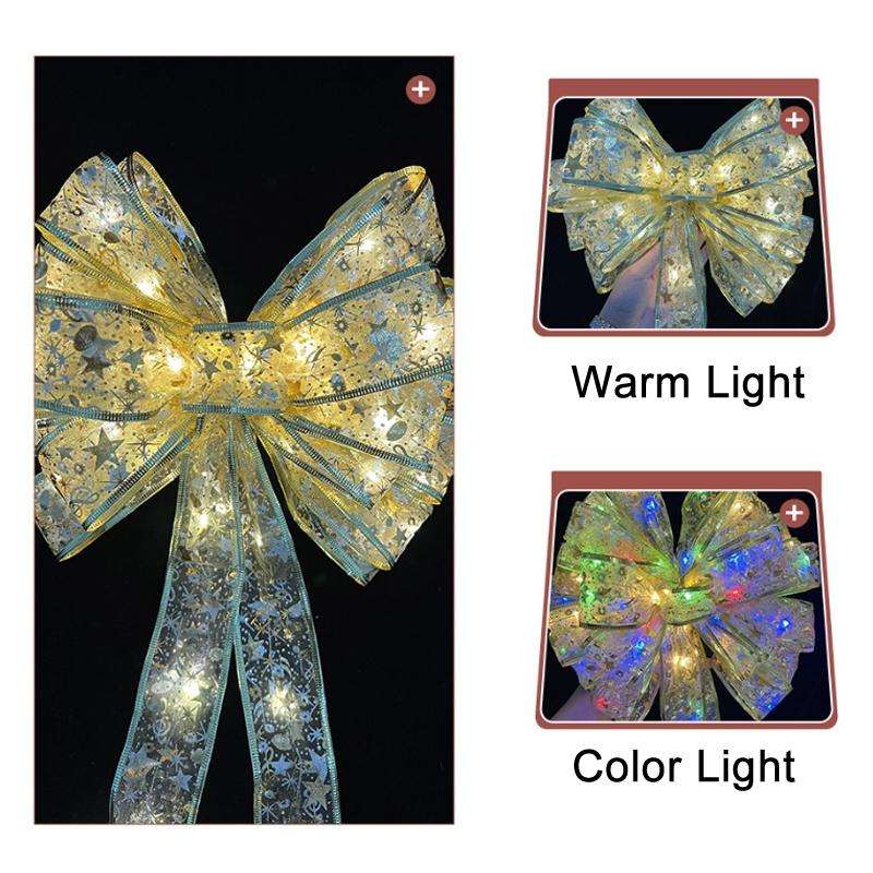 Christmas LED Lights Bronzing Double Ribbon String Lights, Specification: 1m(Gold Red Warm Light)