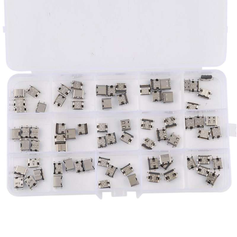 75 PCS/Set USB Type C Charging Port Connector 6Pin / 12Pin / 16Pin / 14Pin / 24Pin for Huawei / S...