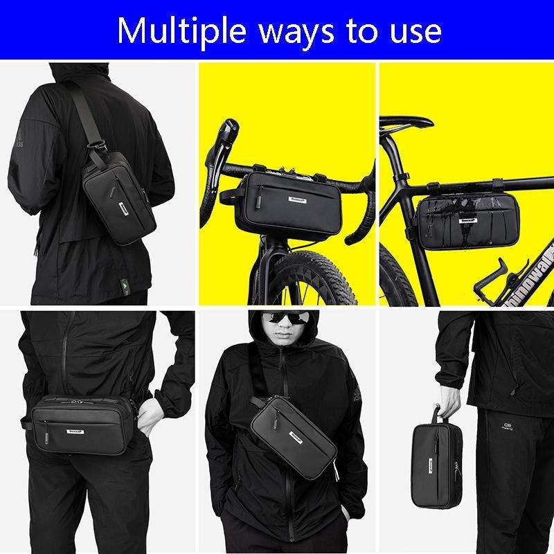 Rhinowalk X21921 2.5L Waterproof Bicycle Front Hanging Bag, Colour: Water Repellent (Matt Green)