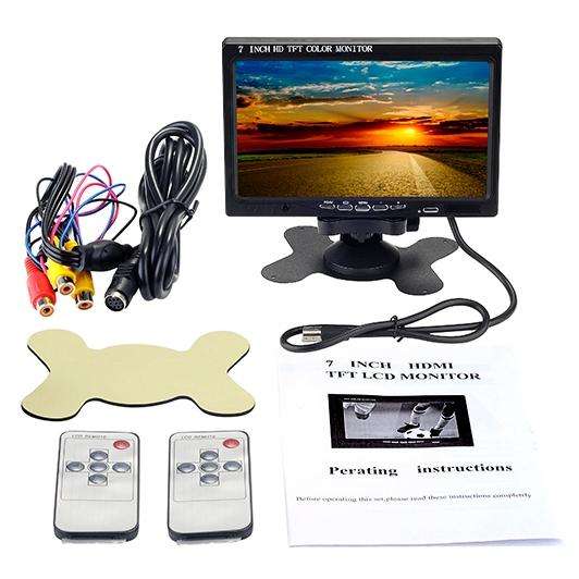 Universal 7.0 inch Car Monitor / Surveillance Cameras Monitor with Adjustable Angle Holder & Remo...