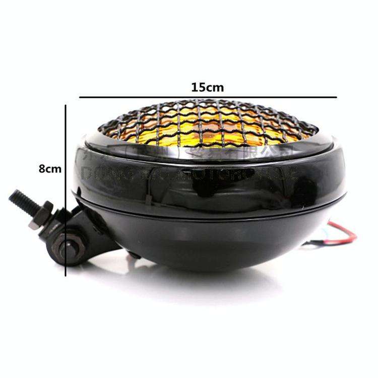 Motorcycle Black Shell Harley Headlight Retro Lamp LED Light Modification Accessories (White)