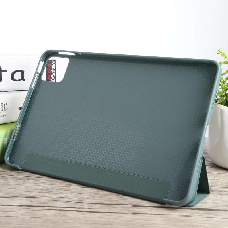 For Xiaomi Pad 6 / Pad 6 Pro Three-fold Holder Flip Tablet Leather Case(Dark Green)