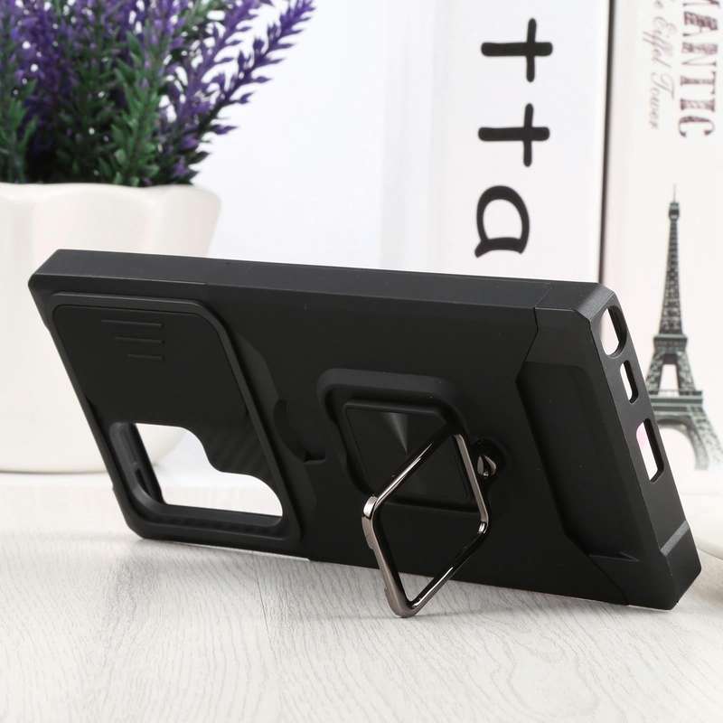 For Samsung Galaxy S22 Ultra 5G Sliding Camera Cover Design PC + TPU Shockproof Phone Case with R...