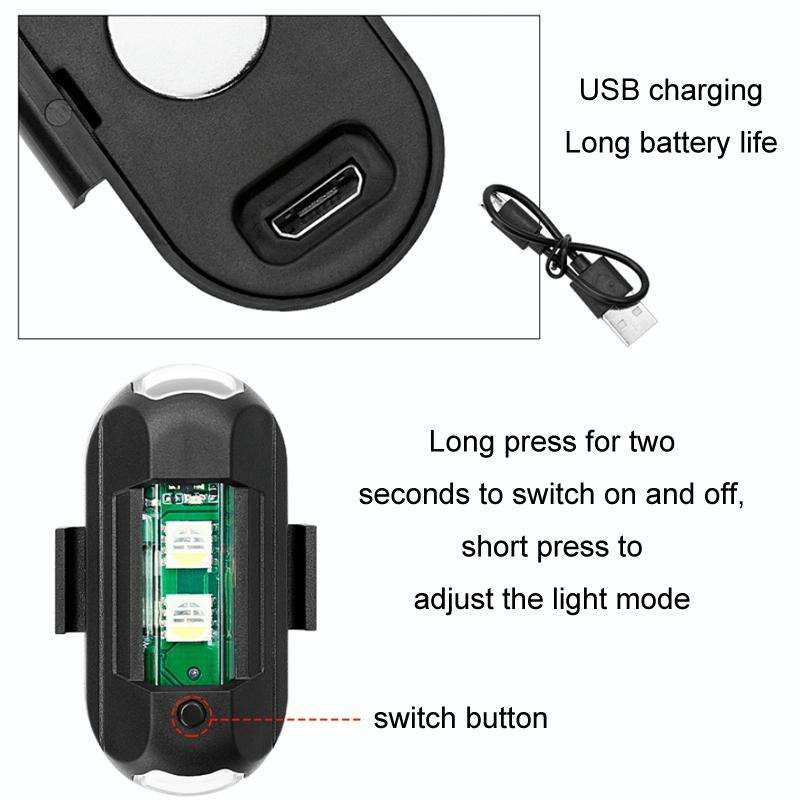 Vibration Remote Control Induction Motorcycle Wireless Strong Magnetic Warning Flash Light, Speci...