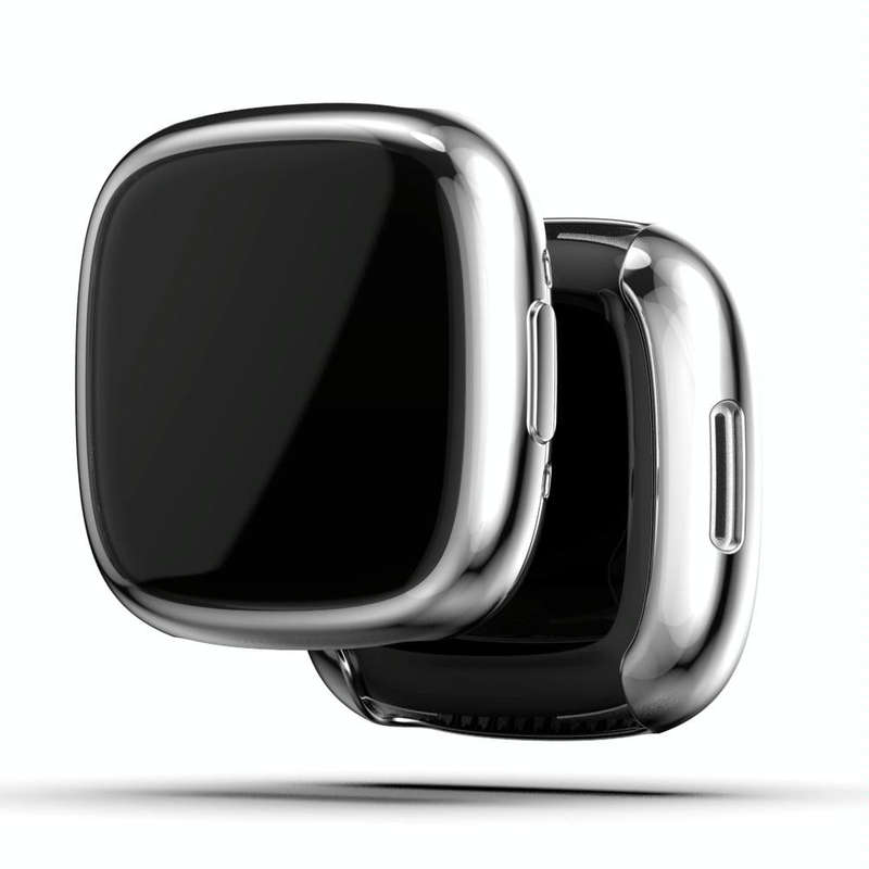 For Fitbit Versa 4 Shockproof TPU Protective Watch Case(Black)