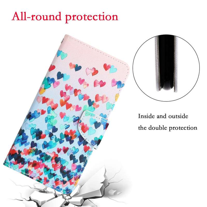 For Samsung Galaxy A23 Colored Drawing Leather Phone Case(Heart)