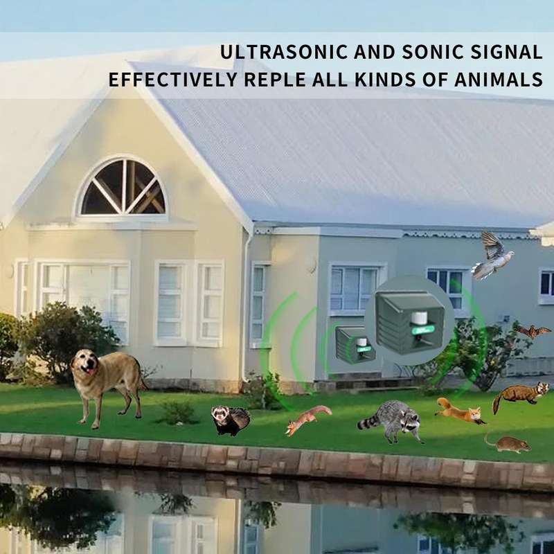 SK131 Garden Outdoor Ultrasonic Rat Repeller Snake Repelle Farm Animal Driving Device(UK Plug)