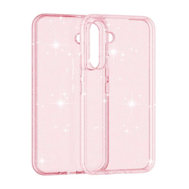 For Samsung Galaxy A54 5G EU Shockproof Terminator Style Glitter Powder Phone Case(Shiny Pink)