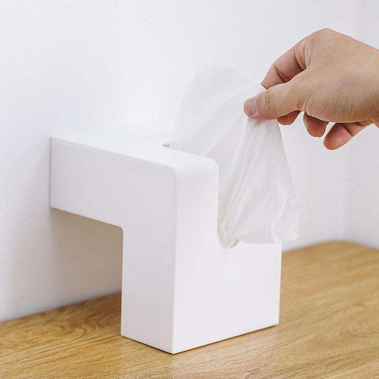 Creative Simple Household Plastic Tissue Paper Storage Box(White)