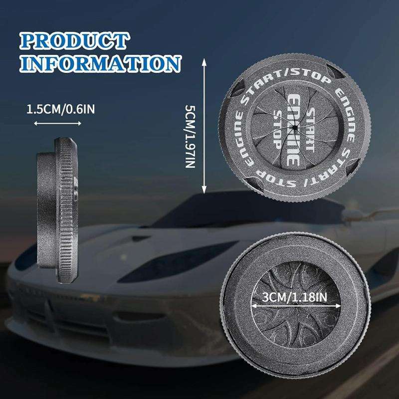 Car Motorcycle One-button Start Button Ignition Switch Rotating Protective Cover(Silver)
