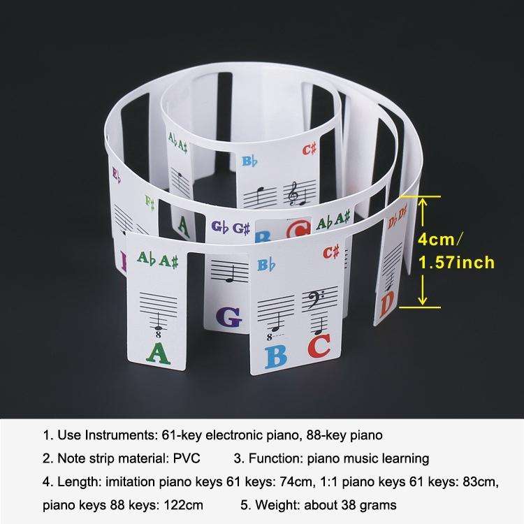Children Beginner Piano Keyboard Color Stickers Musical Instrument Accessories, Style: Piano Keys...