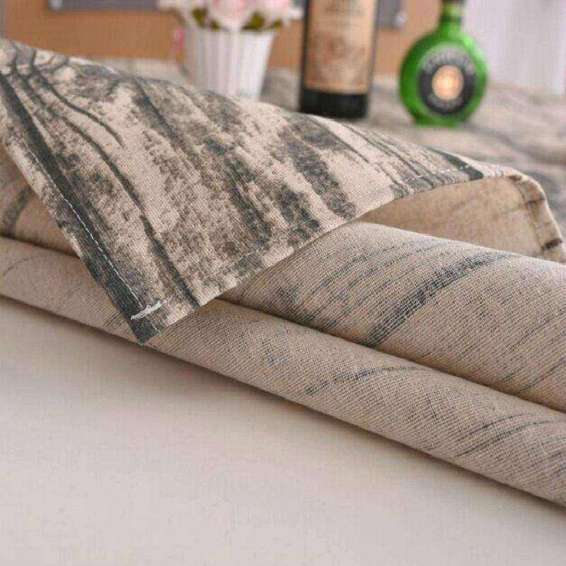 Imitation Bark Cotton Linen Tablecloth, Size:120x120cm(Wood Grain)