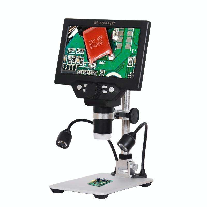 G1200D 7 Inch LCD Screen 1200X Portable Electronic Digital Desktop Stand Microscope(AU Plug Witho...