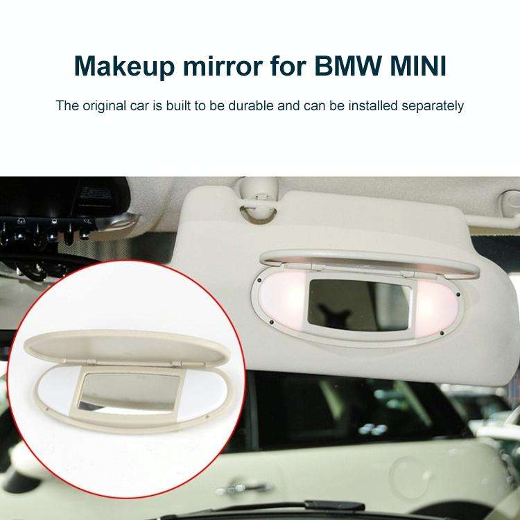 Car Sunshade Makeup Mirror Sun Visor for BMW mini R50R56, Left Driving (Beige)