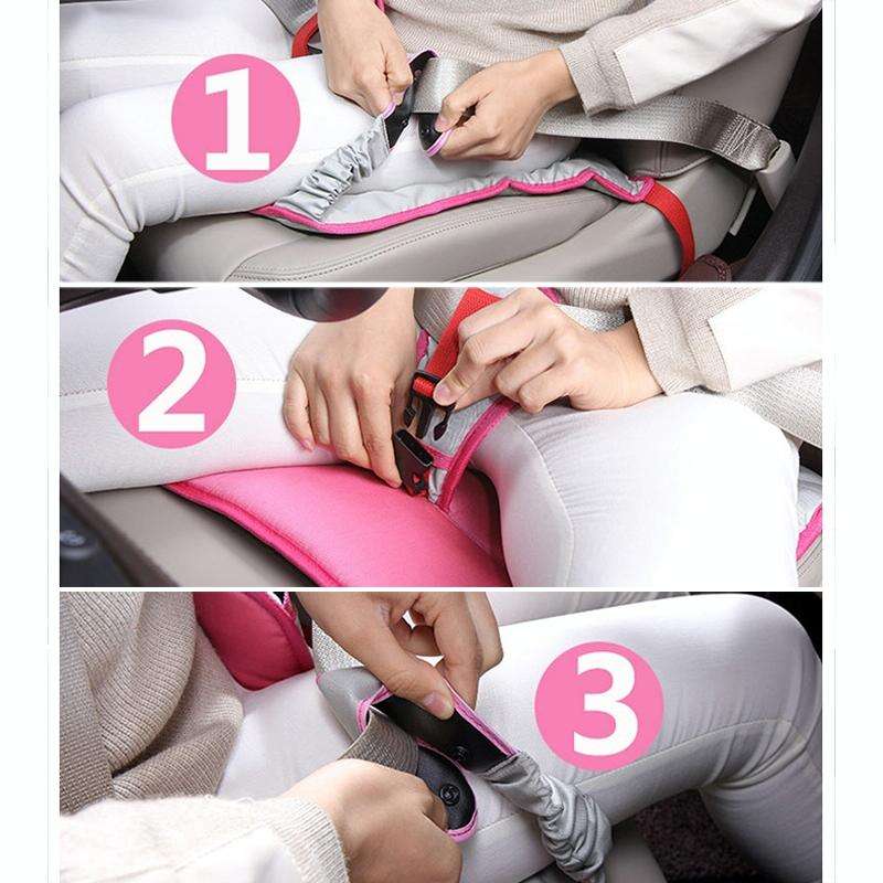 Car Safety Seat Protective Pad with Clip Back Abdominal Belt for Pregnant Woman (Grey)