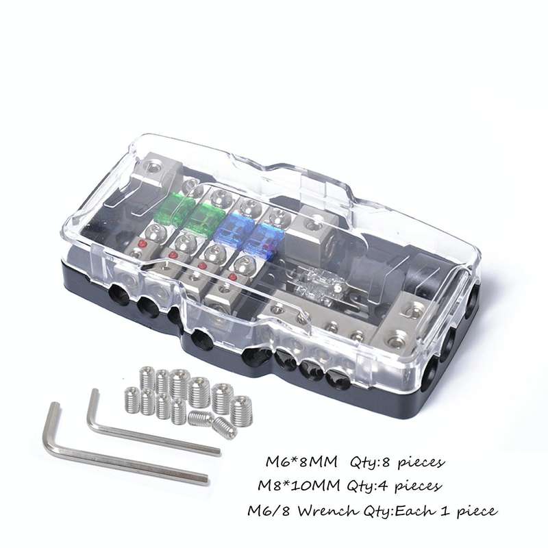 A0529 Multi-functional LED Car Audio Stereo Mini ANL Fuse Box with Wrench
