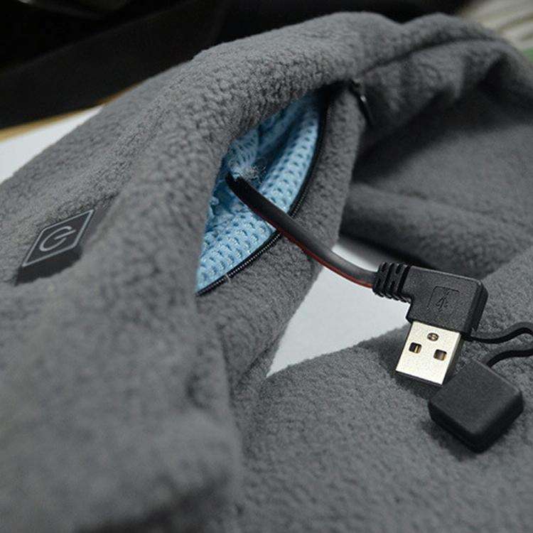 Heated Scarf Three Gear Adjustment Warm Fleece Cold Scarf(Black)