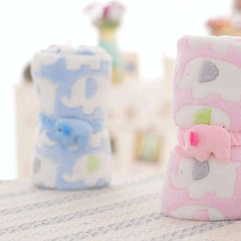 Cartoon Elephant Shape Soft Baby Blankets(Blue)