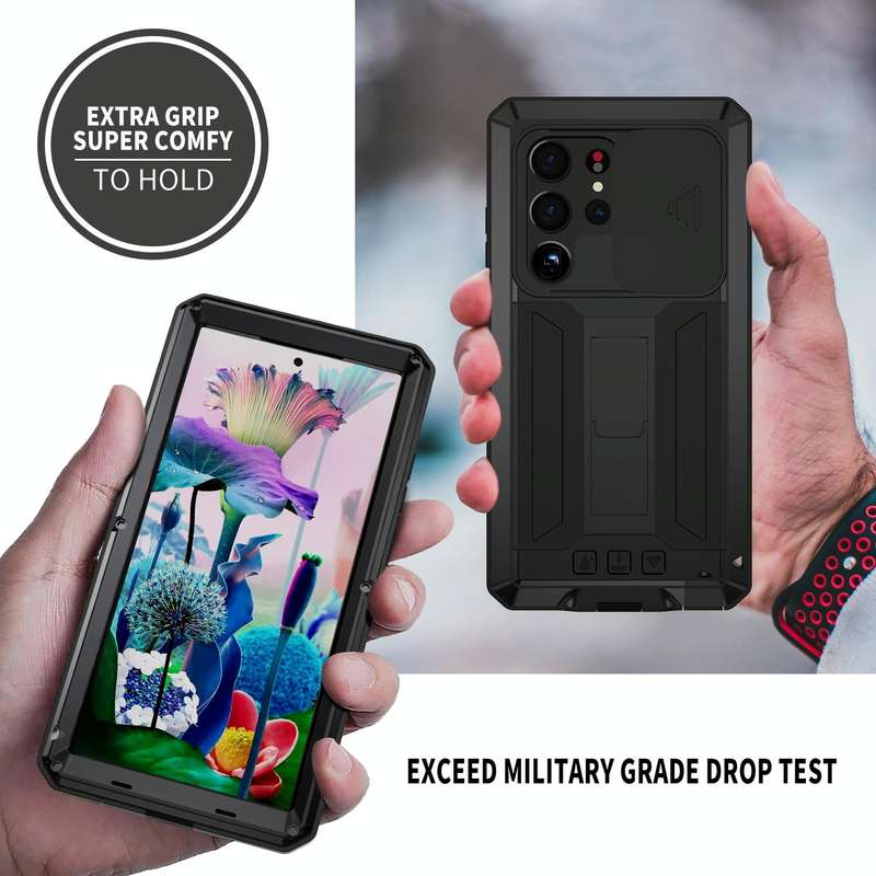 For Samsung Galaxy S23 Ultra 5G R-JUST Sliding Camera Design Life Waterproof Dustproof Shockproof...