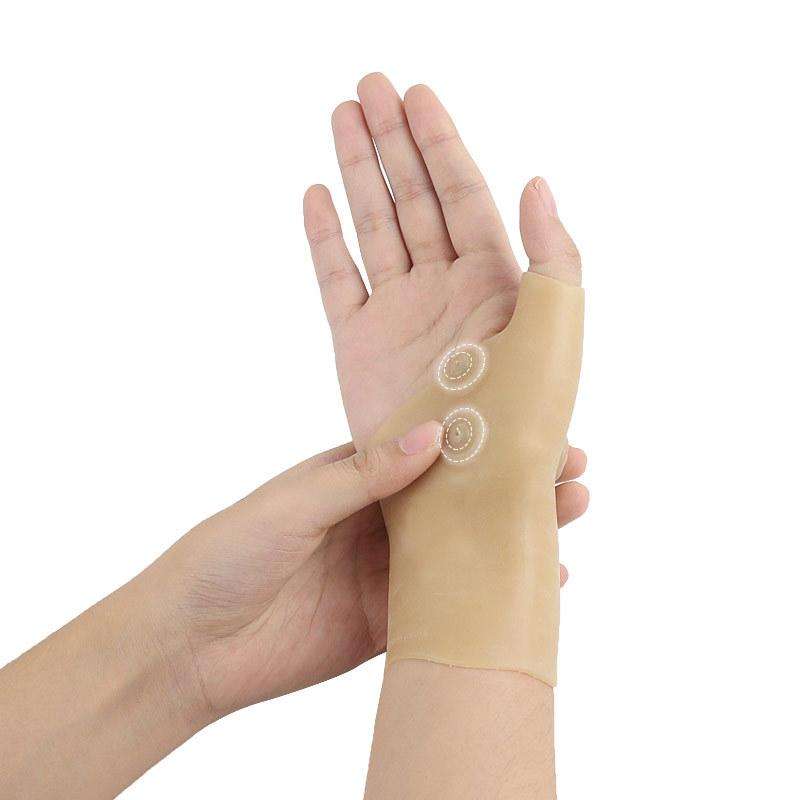 4 PCS Silicone Magnetic Therapy Glove Wrist Sprain Fixed Wrist Cover, Size: One Size(Skin Color)