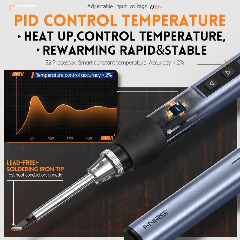 FNIRSI HS-01 Smart Soldering Iron Digital Display Portable Mini Soldering Station(Black BC2)