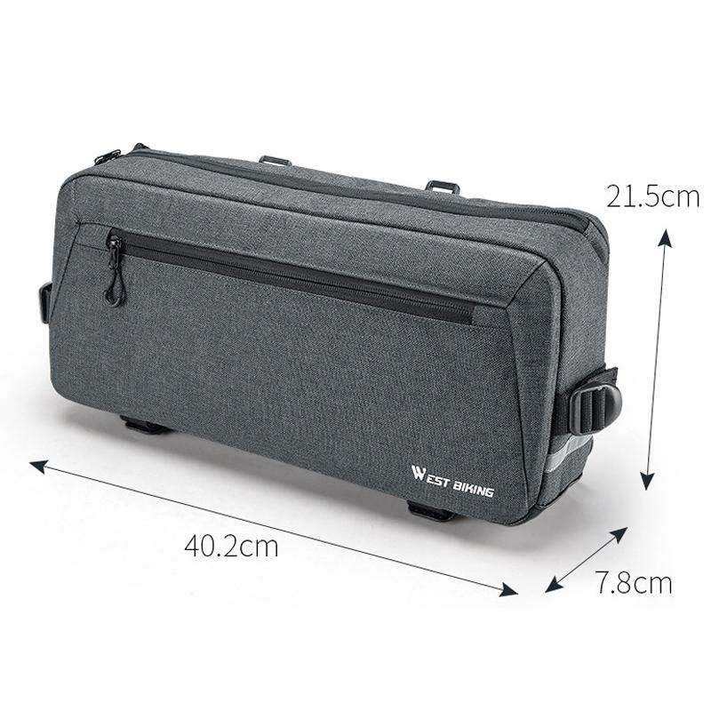 WEST BIKING YP0707301 Mountain Bike Handlebar Bag Multifunctional Large Capacity Head Bag(Grey)