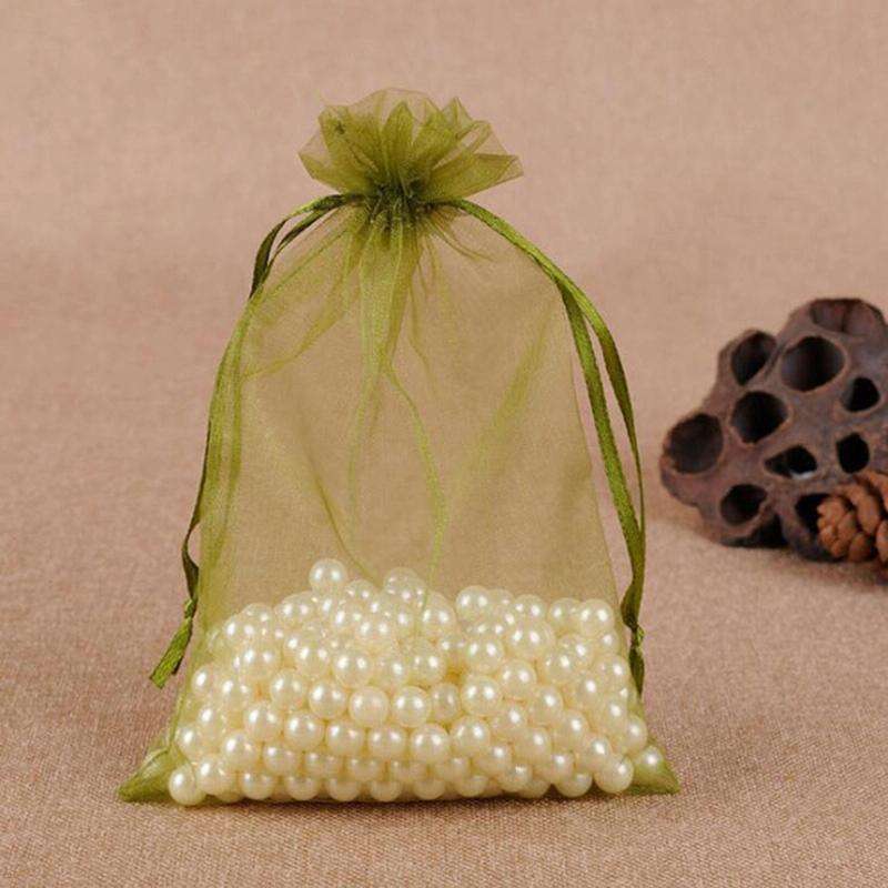 100 PCS Gift Bags Jewelry Organza Bag Wedding Birthday Party Drawable Pouches, Gift Bag Size:9X12...
