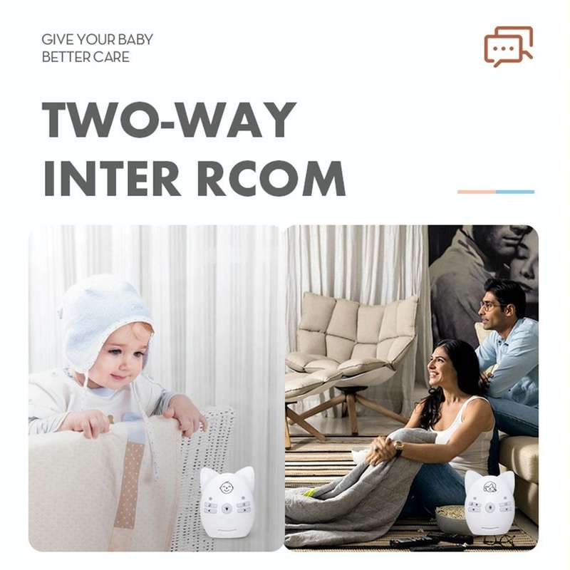 V30 Wireless Audio Baby Monitor Support Voice Monitoring + Intercom + Night Light without Battery...