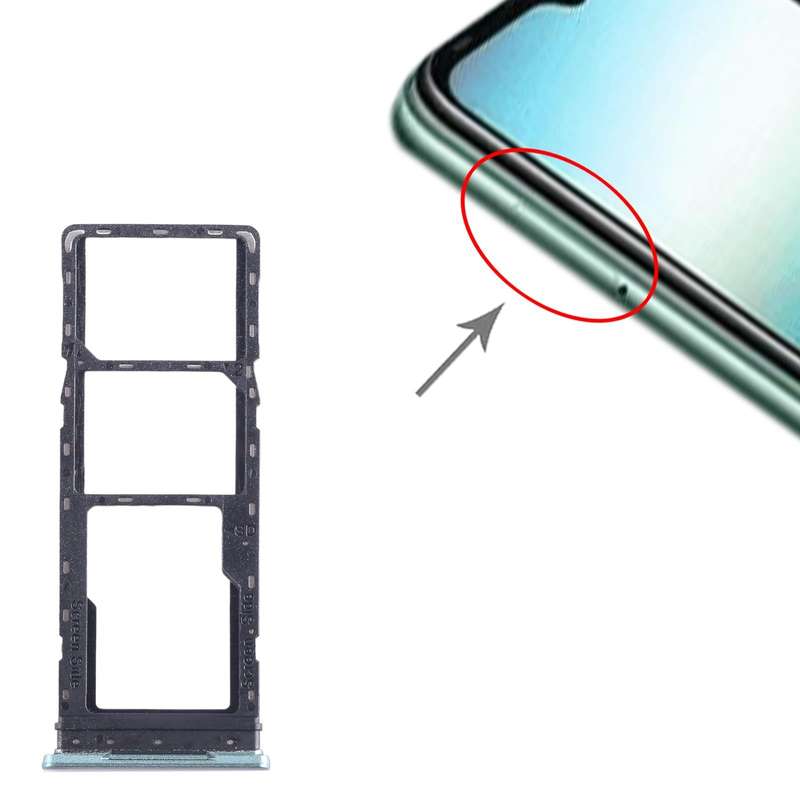 For Infinix Hot 12i X665B SIM Card Tray + SIM Card Tray + Micro SD Card Tray (Green)