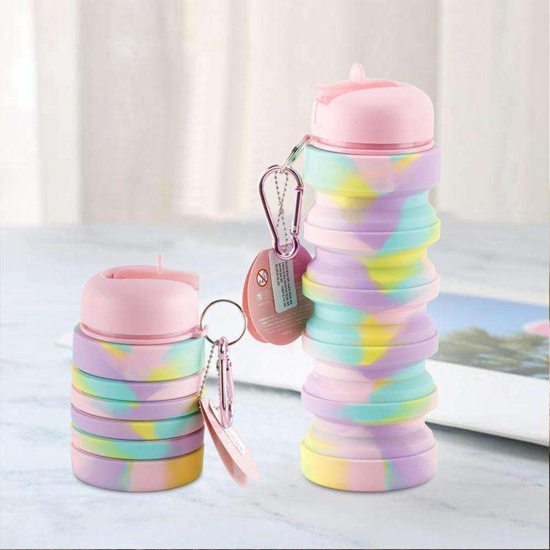 350ml Silicone Folding Water Cup Portable Outdoor Sports Water Bottle Large Capacity Retractable ...