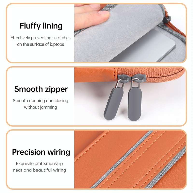 Waterproof PU Laptop Bag Inner Bag with Power Pack, Size:13 / 14 inch(Rose Gold)