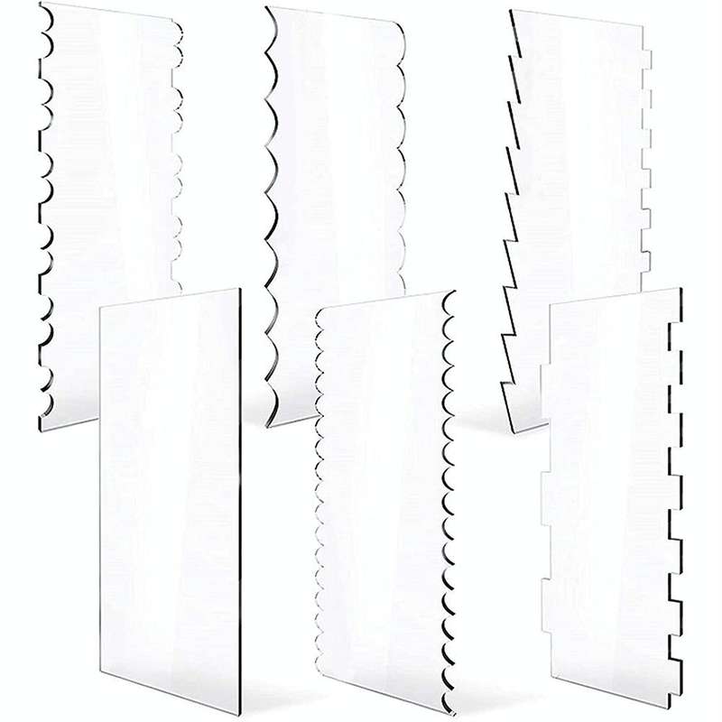 6 In 1 Clear Acrylic Cake Scraper Smoothing Tool Set
