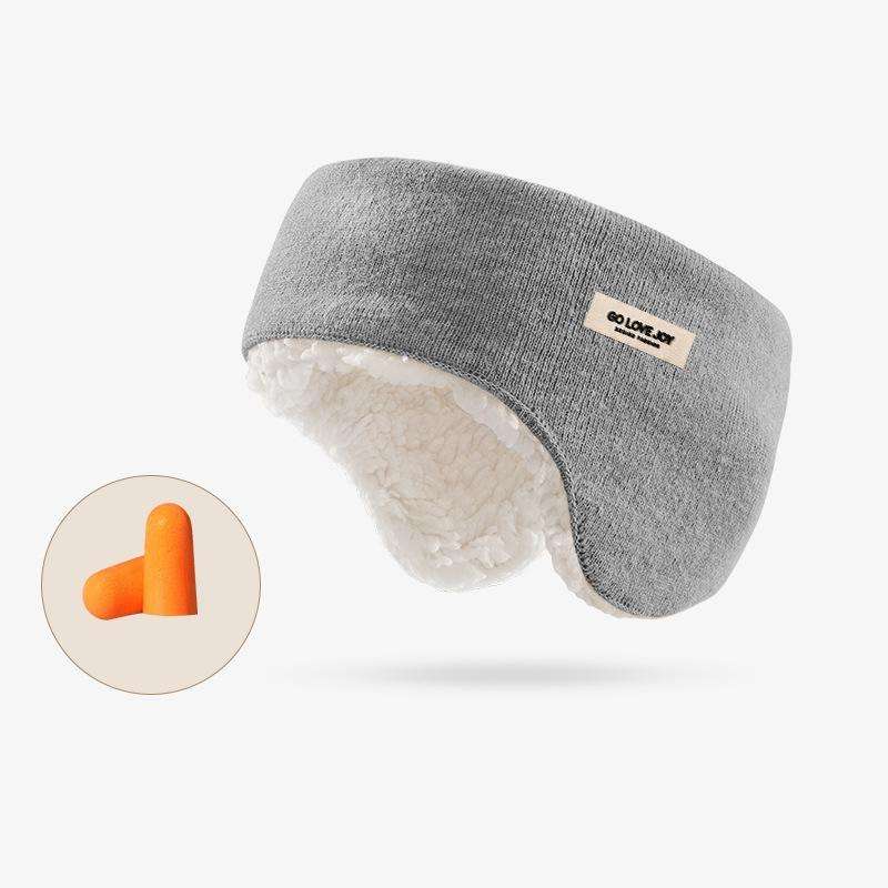 Golovejoy Winter Warm Soundproof Earmuffs + Earplugs Set Sleep Eye Mask(Gray)