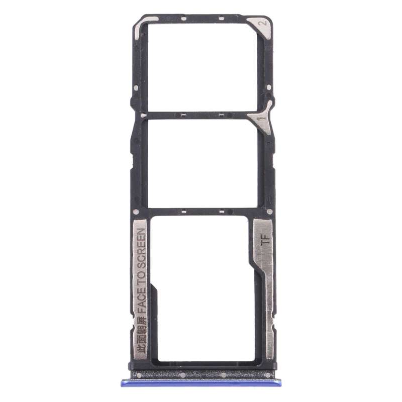 SIM Card Tray + SIM Card Tray + Micro SD Card Tray for Xiaomi Poco M3 M2010J19CG M2010J19CI (Blue)