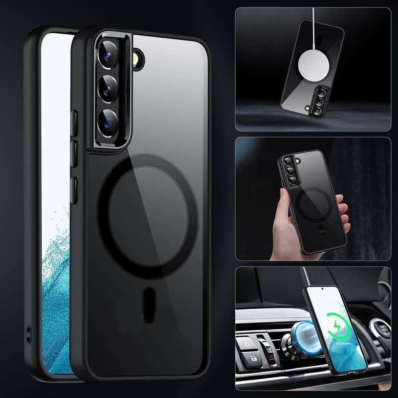 For Samsung Galaxy S23 5G Acrylic PC MagSafe Magnetic Phone Case(Black)