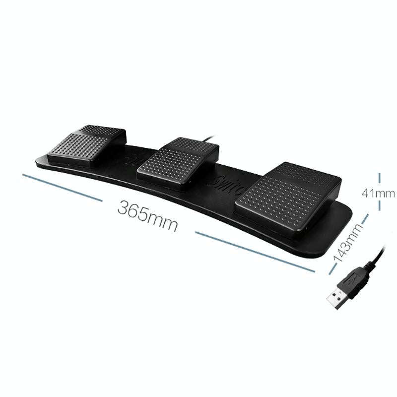 Pcsensor FS23 CF Foot Pedal Switch Keyboard Control Mouse Game Combo Pedal(Mechanical Sound)
