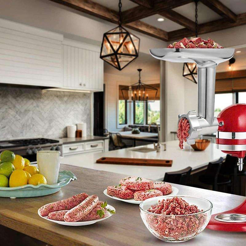 For KitchenAid Porking Enemy Accessories Dough Maker Grinder Meat Universal Set, Color: Silver Gray