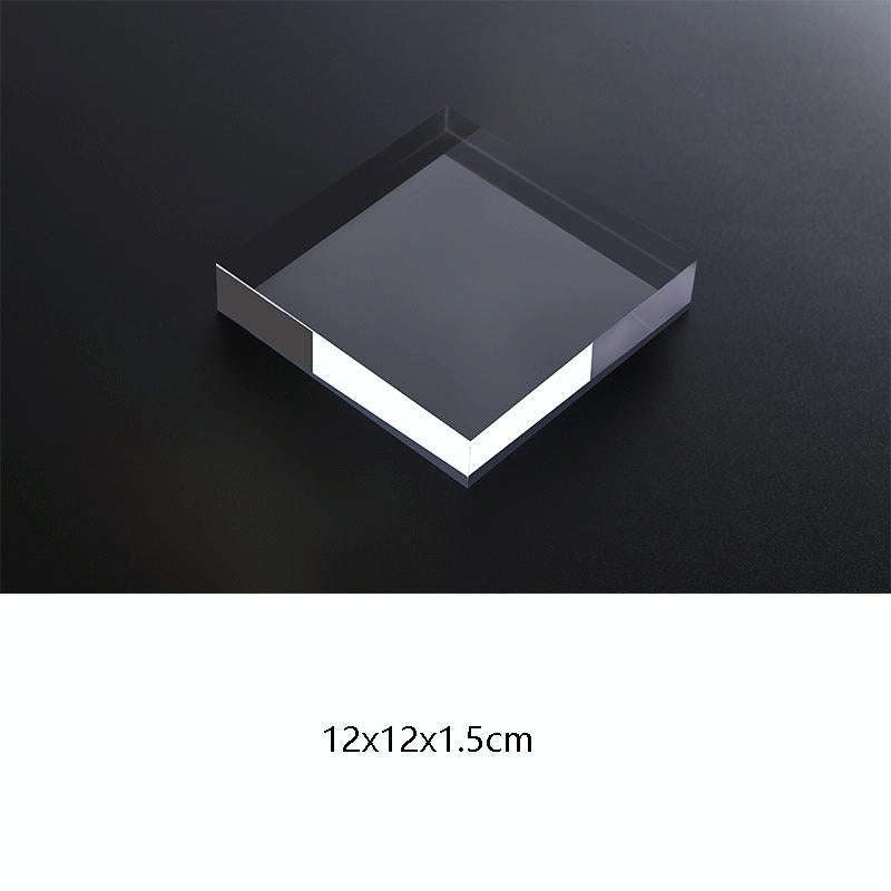Square 12x12x1.5cm Transparent Acrylic Geometric Photo Props Photography Background Plate Ornaments