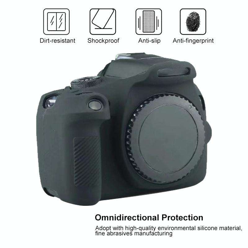 Soft Silicone Protective Case for Canon EOS 2000D (Black)