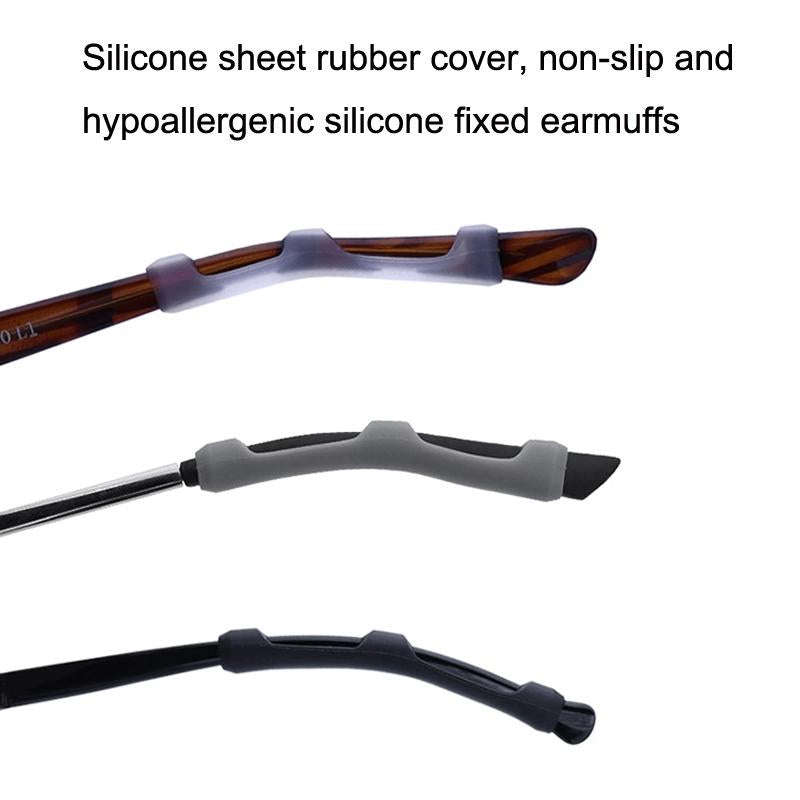 20pairs Silicone Non-Slip Glasses Foot Cover Frame Mirror Leg Decompression Anti-Drop Anti-Allerg...